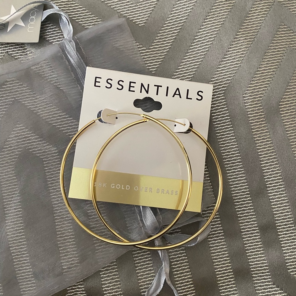 Macy’s Essentials X-Large Gold Plated Hoops